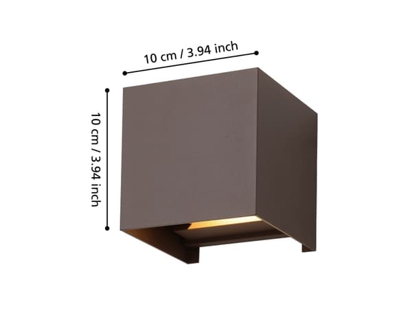 EGLO CALPINO 3 UTOMHUSVÄGG 840LM IP54 ROSTBRUN