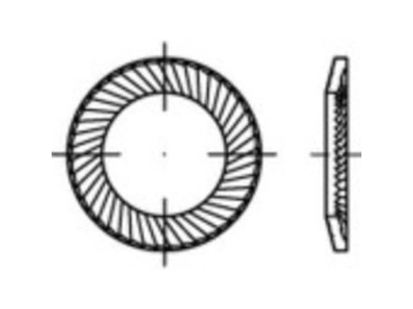 Låseskiver 18 mm 27 mm Fjederstål verzinkt 100 stk Alstertaler Schrauben & Präzisionsteile 159359
