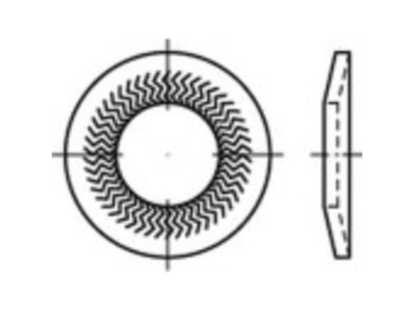 Lukitusreunalevyt 10 mm 27,25 mm ruostumaton teräs A4 500 kpl 1069904