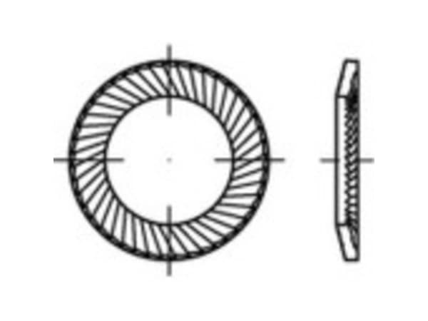 Låsbrickor 14 mm 22 mm Fjäderstål galvaniserat 100 st 159371