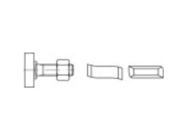 Alstertaler Schrauben & Präzisionsteile 161488 Hammerhovedskruer M16 200 mm Stål Galvaniseret 25 stk