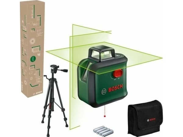 Bosch Advanced Level 360 Set, 24 m, 0,4 mm/m, 4°, 4 s, Horisontal/vertikal, Rød