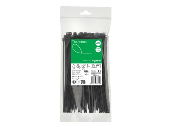 SCHNEIDER ELECTRIC THORSMAN JOHDINSIDE 200X4,8MM MUSTA 100 KPL