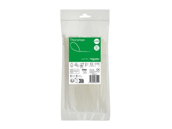 SCHNEIDER ELECTRIC THORSMAN JOHDINSIDE 200X4,8MM VALKOINEN 100 KPL