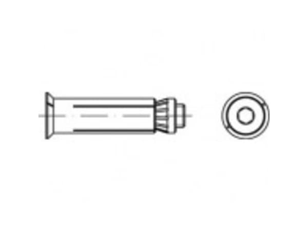 Hollo-Bolt 50 mm Sinkitty teräs 820310140080050 1 kpl