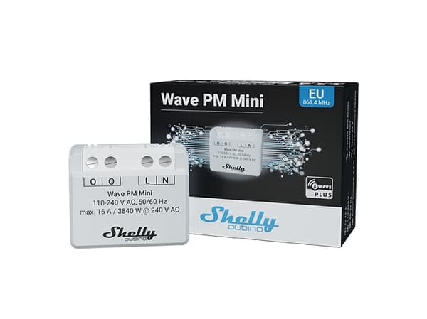 Shelly Qubino Wave PM Mini, Smart strömställare, Trådlös, Plast, Mätt, 25 dBmW, 868,4 MHz