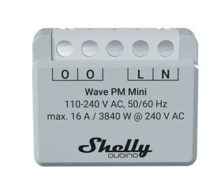 Shelly Qubino Wave PM Mini, Smart strömställare, Trådlös, Plast, Mätt, 25 dBmW, 868,4 MHz