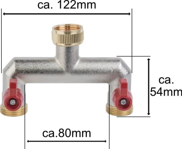 Bradas 2-veis manifold med ventiler GW 3/4 på 2x GZ 3/4 BR-3034 BRADAS 4641
