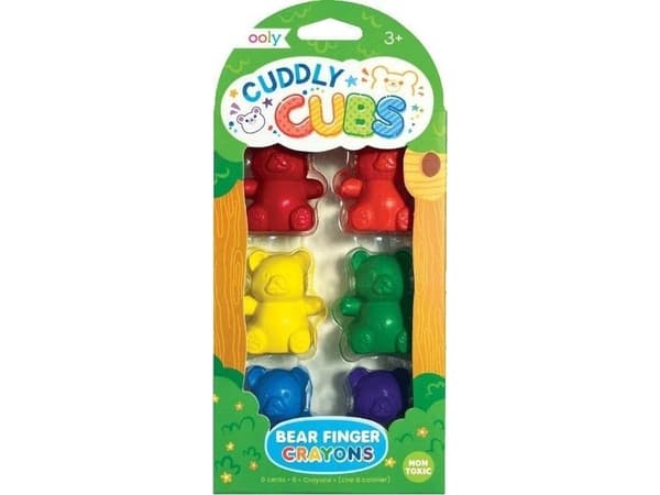 Cuddly Cubs teddy bear finger crayons 6pcs