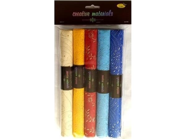 Dekorativt handgjort papper gm 140 25x35cm 5 ark