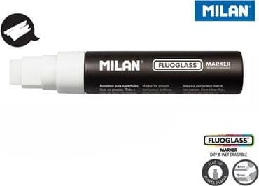 Milan Milan glasstusj, hvit, bred, 15 mm