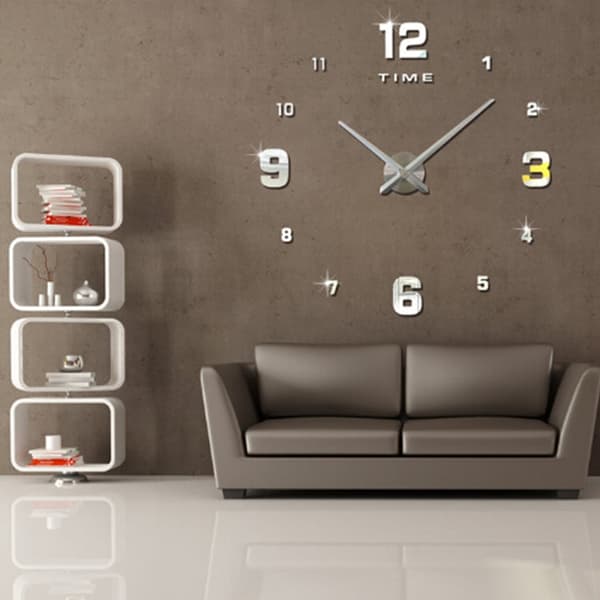 Seinäkello 3D DIY 100x100cm (Silver)