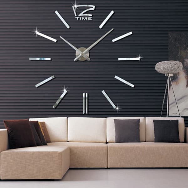 Seinäkello 3D DIY 100x100cm (Silver)