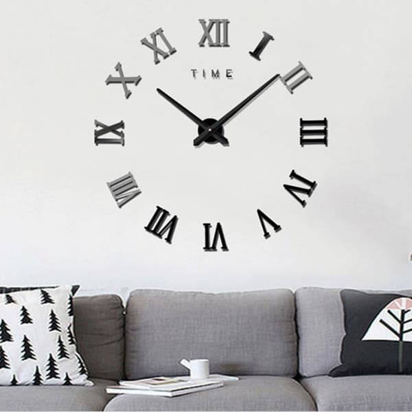 Seinäkello 3D DIY 100x100cm (Black)