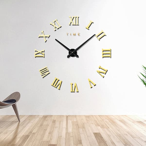 Seinäkello 3D DIY 100x100cm (Gold)