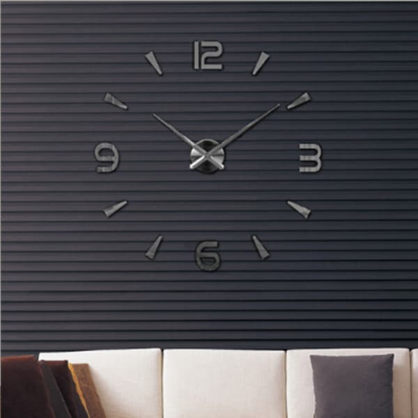 Seinäkello 3D DIY 100x100cm (Black)