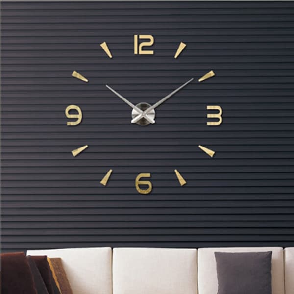 Seinäkello 3D DIY 100x100cm (Gold)