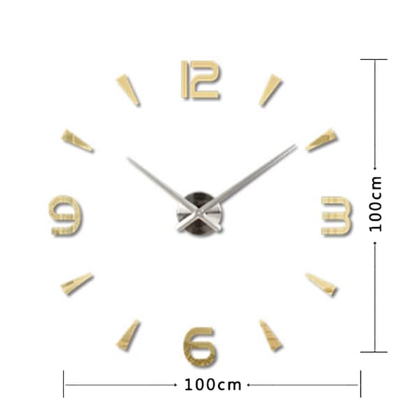 Seinäkello 3D DIY 100x100cm (Gold)