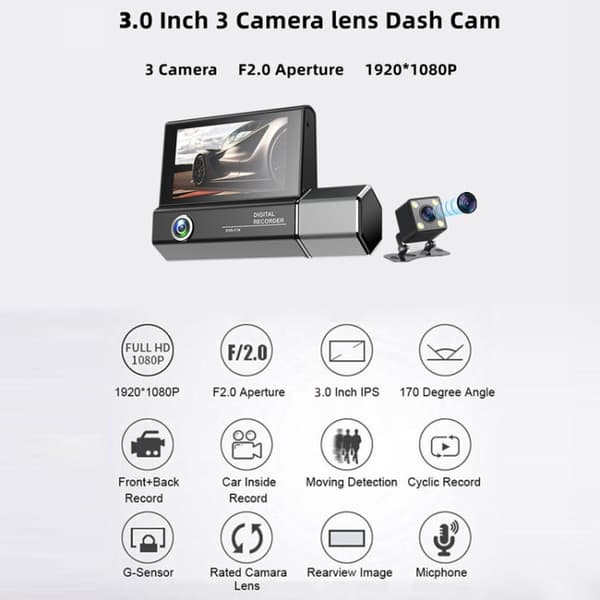 Liikennekamera Dashcam HD 1080P