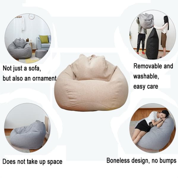 Päällinen Lazy Sofa Bean Bag 90x110cm (Light Khaki)