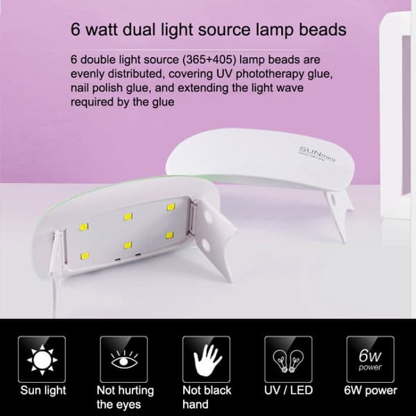 MINI 2 6W UV + LED USB Kynsiuuni (White)