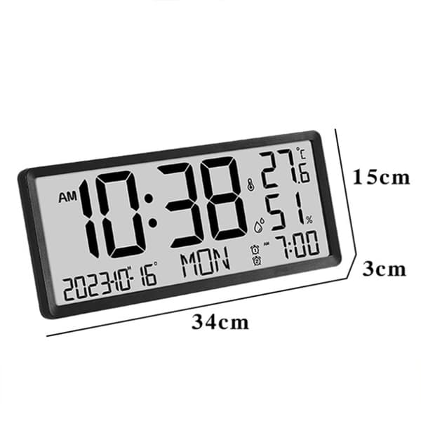 Seinäkello LCD 34cm (White)