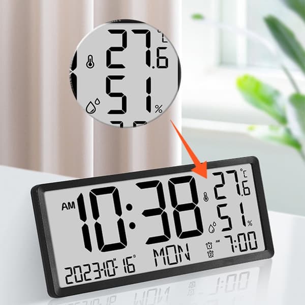 Seinäkello LCD 34cm (White)