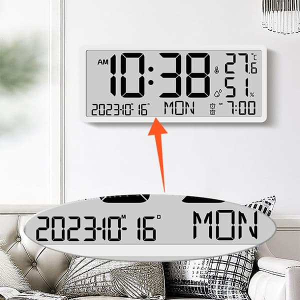 Seinäkello LCD 34cm (White)