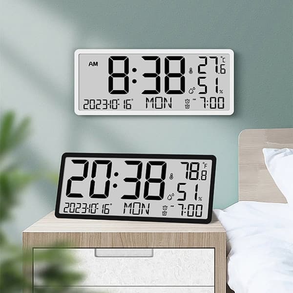 Seinäkello LCD 34cm (White)