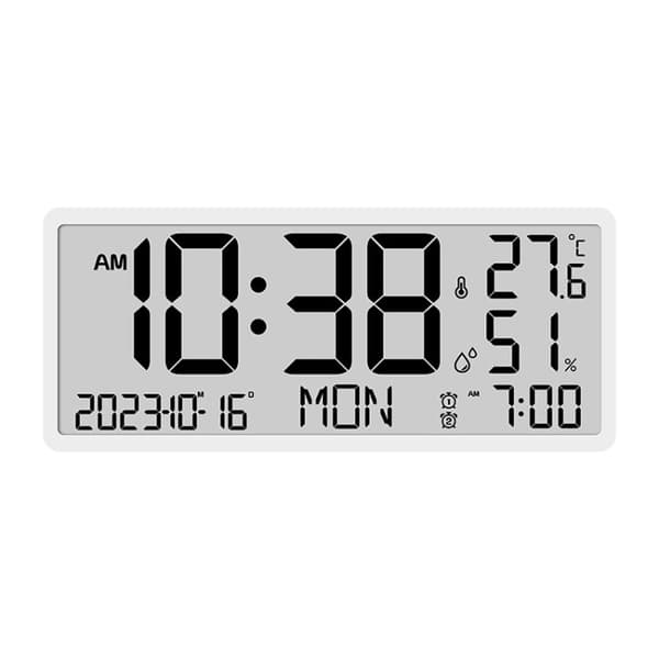 Seinäkello LCD 34cm (White)