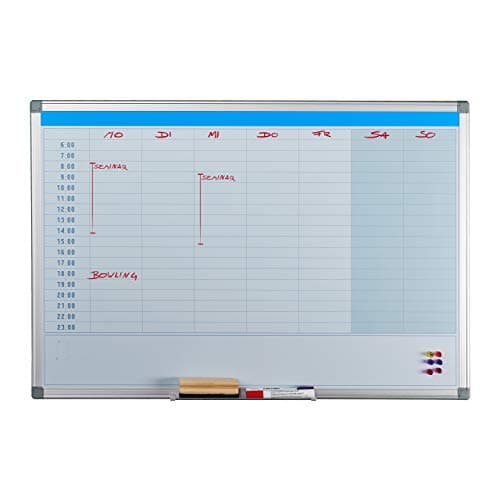 Valkotaulu magneettinen päiväkalenterilla  60 x 90 cm