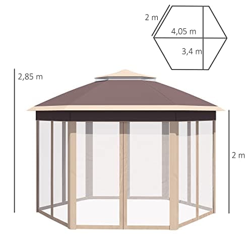 Paviljonki 400 x 400 cm Pop-Up 6-seinää