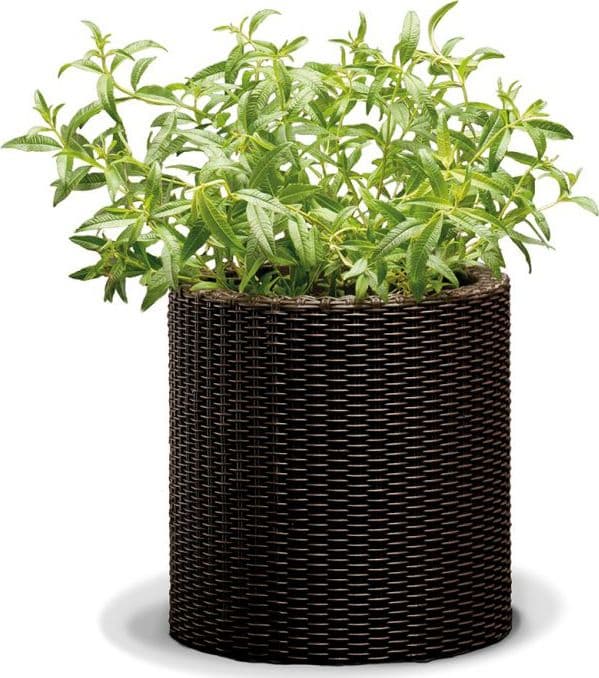 Rund plantekasse/lokk rød Rattan 28 x 28,3 cm KETER