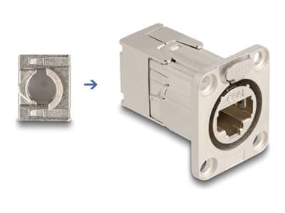 Delock D-tyypin RJ45-paneeliliitin LSA-liitännällä Cat.6A STP metalli (67064)