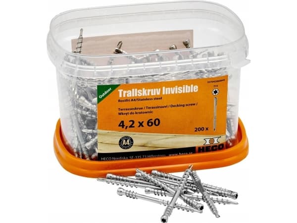 Decking screws 4.2x60 A4, 200 pcs.