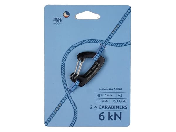Ticket To The Moon TMBINER06, Karbinhake, Svart, 45 mm, 26 mm, 6 g
