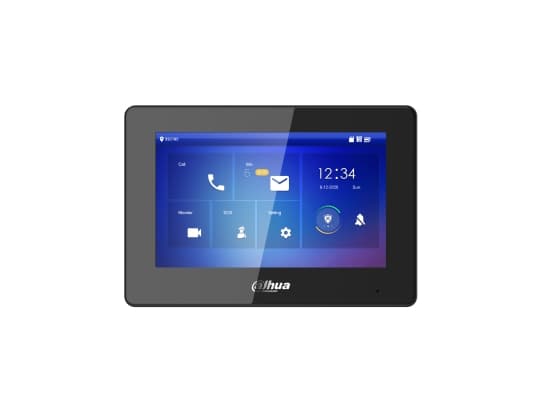Dahua IP intercom-monitor med WIFI, 7 tommer. 1024x600, Micro SD-kortport, PoE(802.3af) svart, SIP