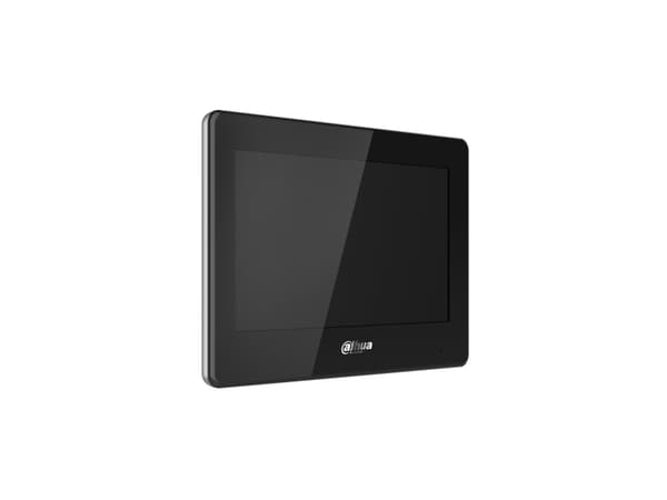 Dahua IP intercom-monitor med WIFI, 7 tommer. 1024x600, Micro SD-kortport, PoE(802.3af) svart, SIP