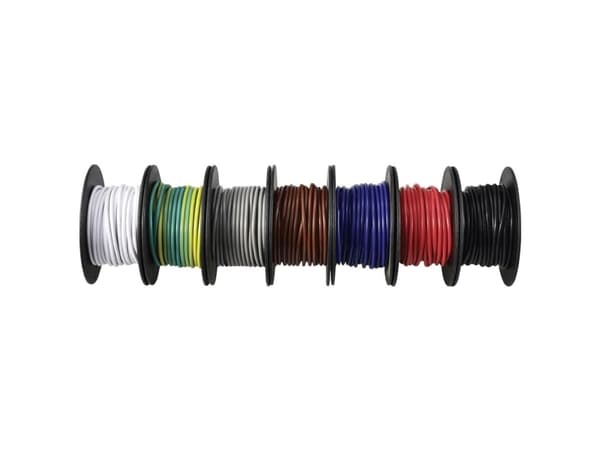 TRU COMPONENTS TC-12112368 Johdin 1,0 mm² Musta, valkoinen, punainen, sininen, ruskea, ruskea, harmaa, keltainen, vihreä 1 sarja 1 sarja