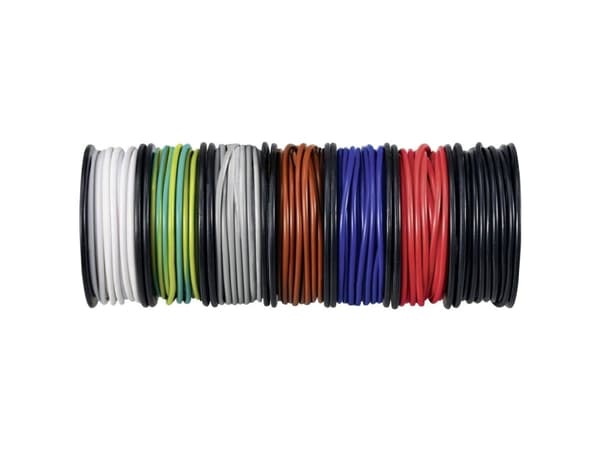 TRU COMPONENTS TC-12112360 Johdin 0,5 mm² Musta, Valkoinen, Punainen, Sininen, Ruskea, Harmaa, Keltainen, Vihreä 1 setti