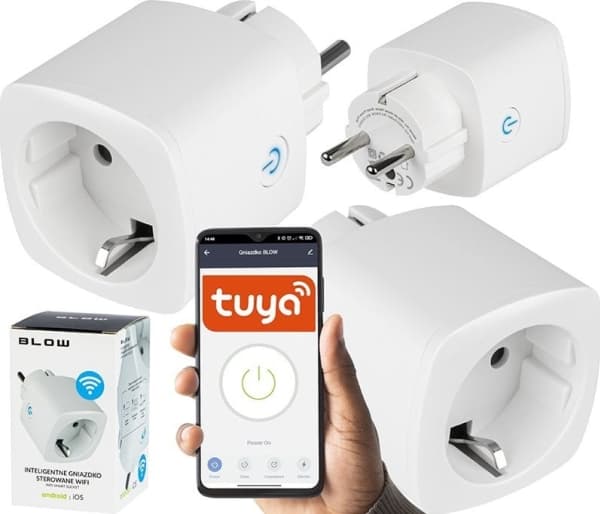 Blow 72-075# wlan-ohjattu älykäs pistorasia tuya v3 valkoinen