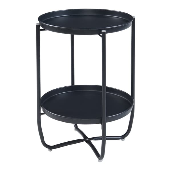 Brickbord Sandefjord 57,5xØ40 cm svart 2 brickor [en.casa]