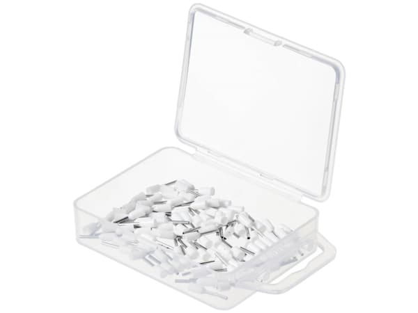 TRU COMPONENTS TC-11991852 Uttag 0,5 mm² Delvis isolerad Vit 100 st