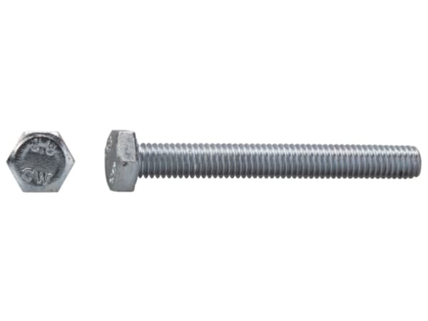 Dresselhaus 4001796162985, Trubbig skruv, Galvaniserad metall, M12, Helt gängad, Sexkantshuvud, Metallisk