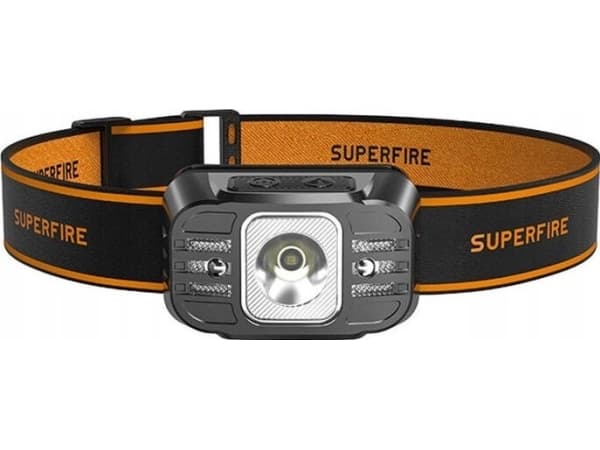 Superfire HL75-S - Hodelykt - LED - 7-modus - 5 W - hvitt/rødt lys