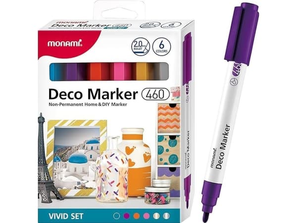 Monami Akryl Markers Dekorativ Deco Marker B 460 6 Levende farger Monami
