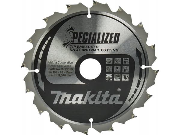 Makita Specialized - Cirkelsågblad - för trä - 190 mm - 16 tänder