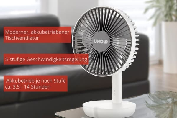 UNOLD Desk Breezy - Jääkaappituuletin - pöydällä - valkoinen/harmaa