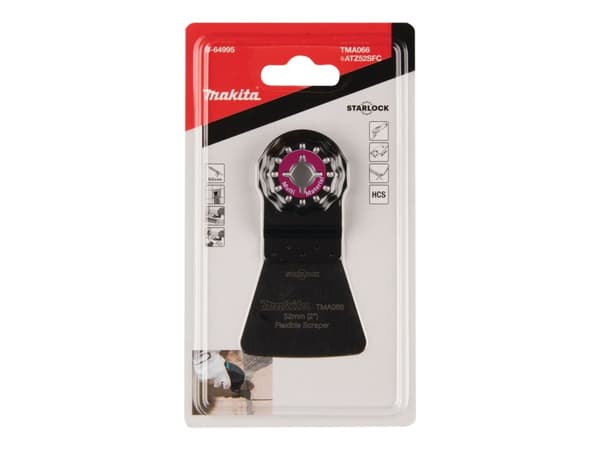 Makita TMA066 - Skrape - for flislim, maling, myke rester, silikonfuge - Starlock - bredde: 52 mm - for Makita DTM51Z, DTM51ZJX2