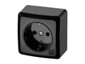 Miniatyrbild 5 av 5: Elektroplast Schuko Surface Socket Black